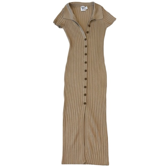 Princess Polly Midi Bodycon Dress Sz S/M Tan/Beige Color - Picture 2 of 5